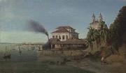 Francois-Rene Moreaux Solar do Unhao, com a Igreja de Nossa Senhora da Conceicao da Praia, Salvador da Bahia oil painting artist